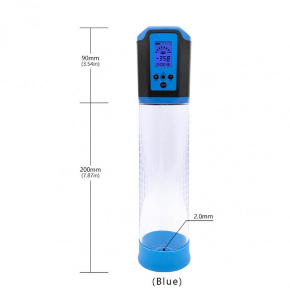 LCD Electric Vacuum Penis Pump (Chargeable - Blue)